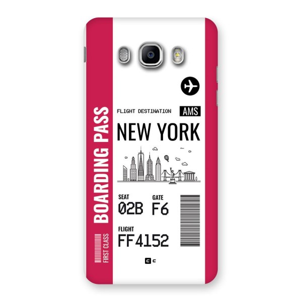 New York Boarding Pass Back Case for Galaxy J5 2016