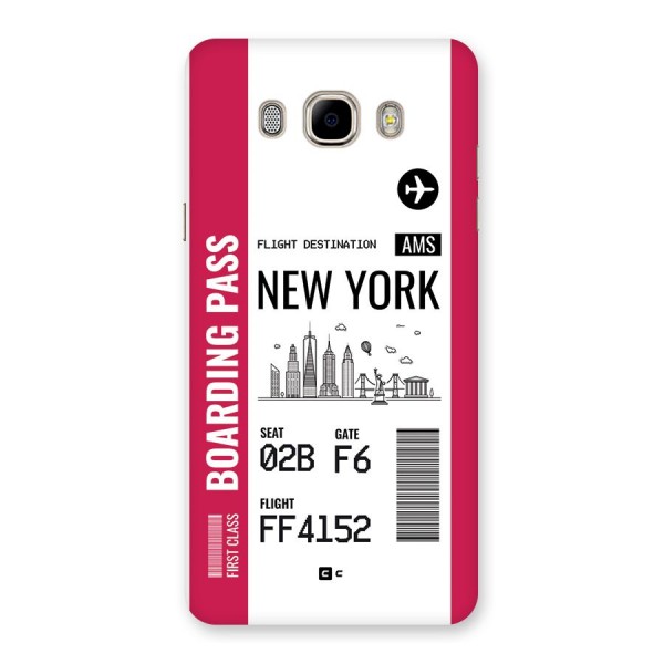 New York Boarding Pass Back Case for Galaxy J7 2016