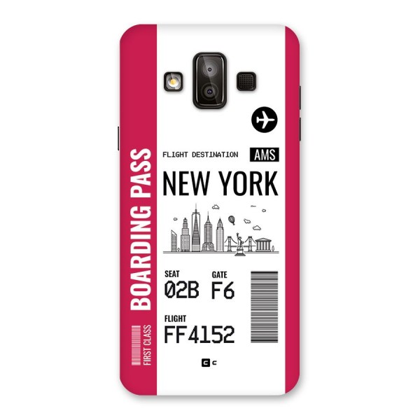 New York Boarding Pass Back Case for Galaxy J7 Duo