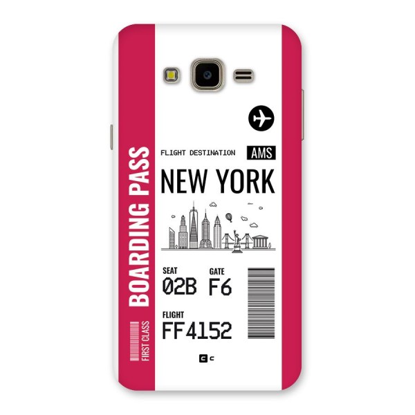 New York Boarding Pass Back Case for Galaxy J7 Nxt