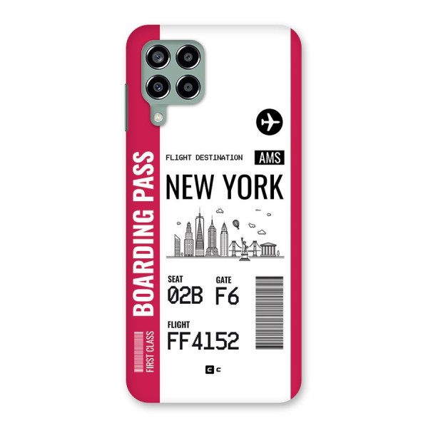 New York Boarding Pass Back Case for Galaxy M33