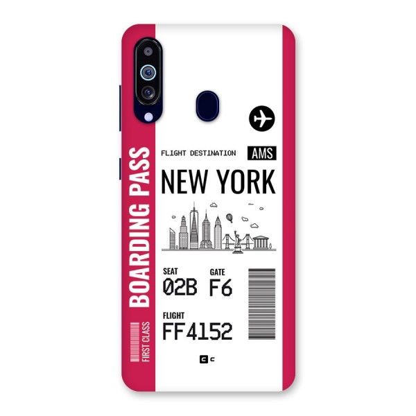 New York Boarding Pass Back Case for Galaxy M40