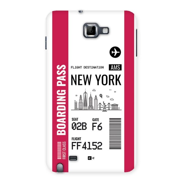 New York Boarding Pass Back Case for Galaxy Note