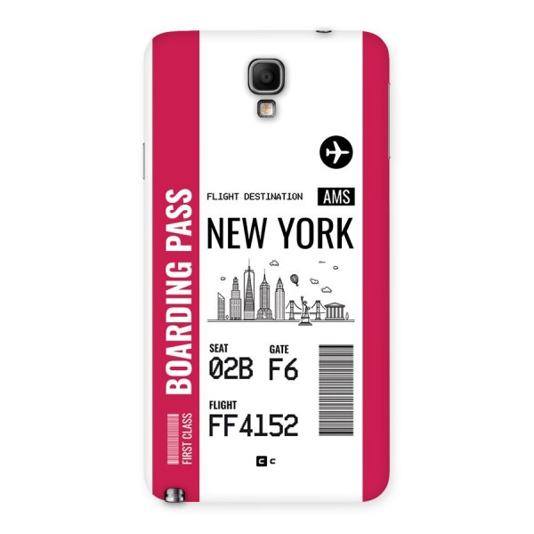 New York Boarding Pass Back Case for Galaxy Note 3 Neo