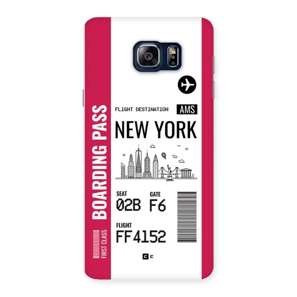 New York Boarding Pass Back Case for Galaxy Note 5