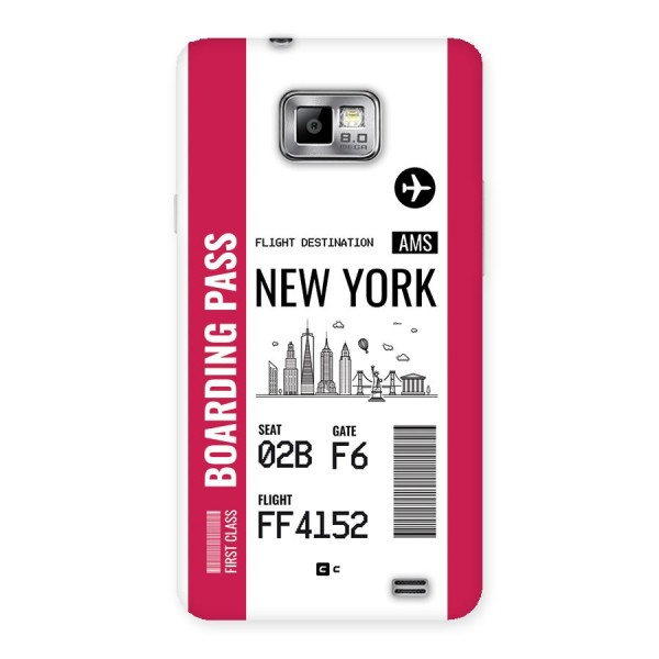 New York Boarding Pass Back Case for Galaxy S2