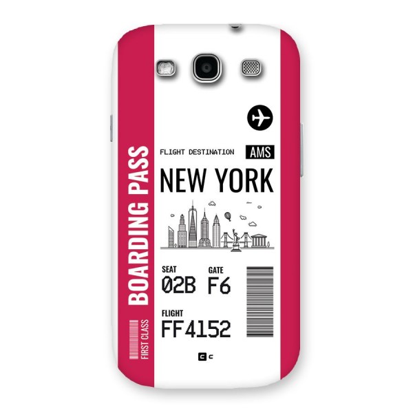 New York Boarding Pass Back Case for Galaxy S3