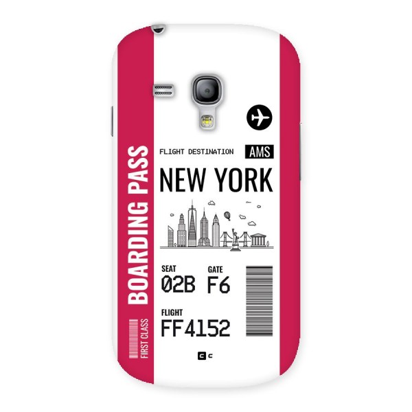 New York Boarding Pass Back Case for Galaxy S3 Mini