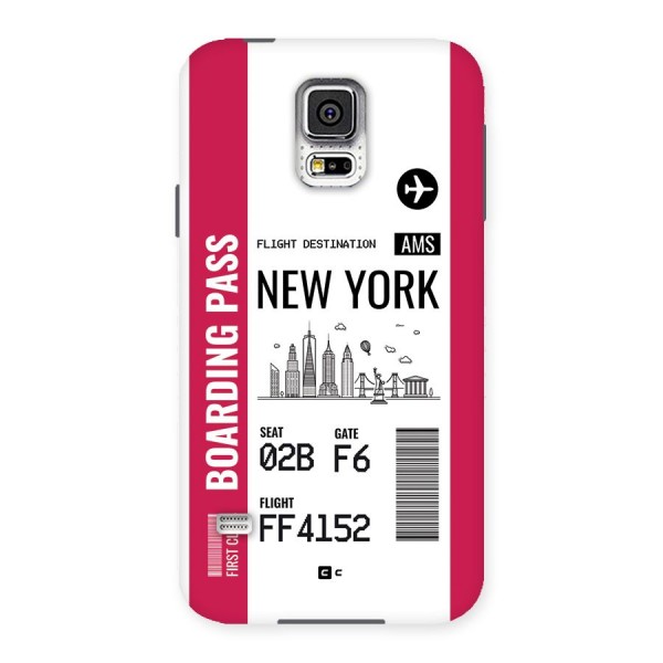 New York Boarding Pass Back Case for Galaxy S5
