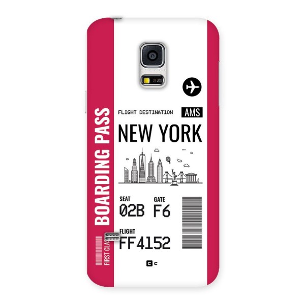 New York Boarding Pass Back Case for Galaxy S5 Mini