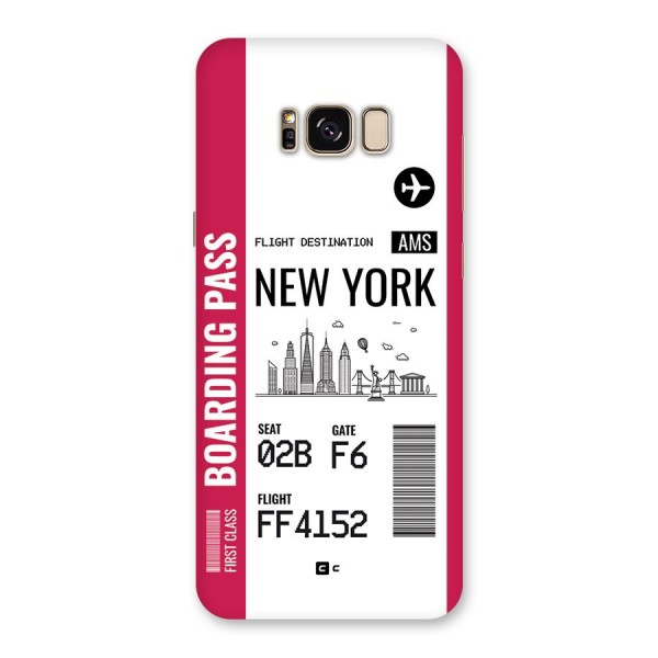 New York Boarding Pass Back Case for Galaxy S8 Plus