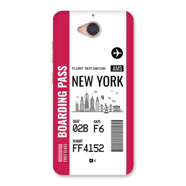 New York Boarding Pass Back Case for Gionee S6 Pro