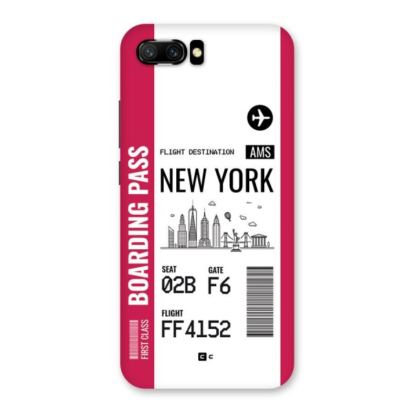 New York Boarding Pass Back Case for Honor 10