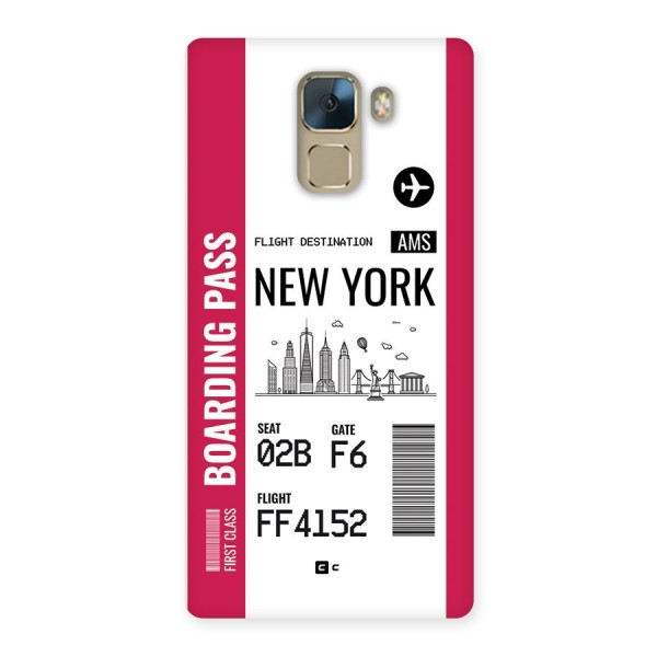New York Boarding Pass Back Case for Honor 7