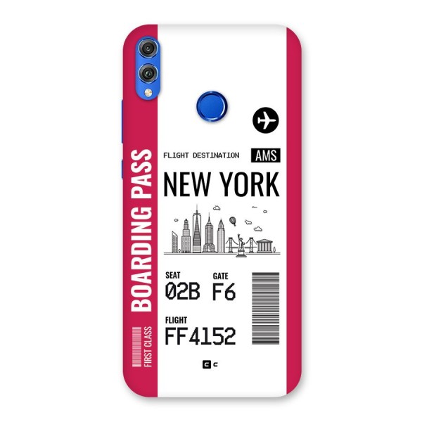 New York Boarding Pass Back Case for Honor 8X
