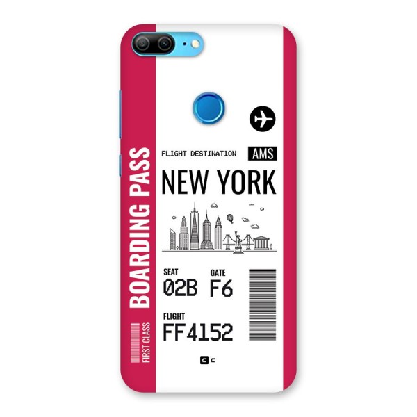 New York Boarding Pass Back Case for Honor 9 Lite