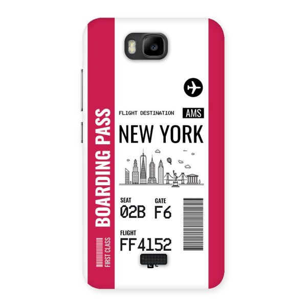 New York Boarding Pass Back Case for Honor Bee