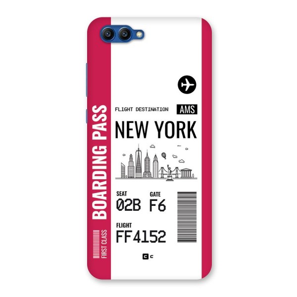 New York Boarding Pass Back Case for Honor View 10