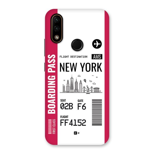 New York Boarding Pass Back Case for Lenovo A6 Note