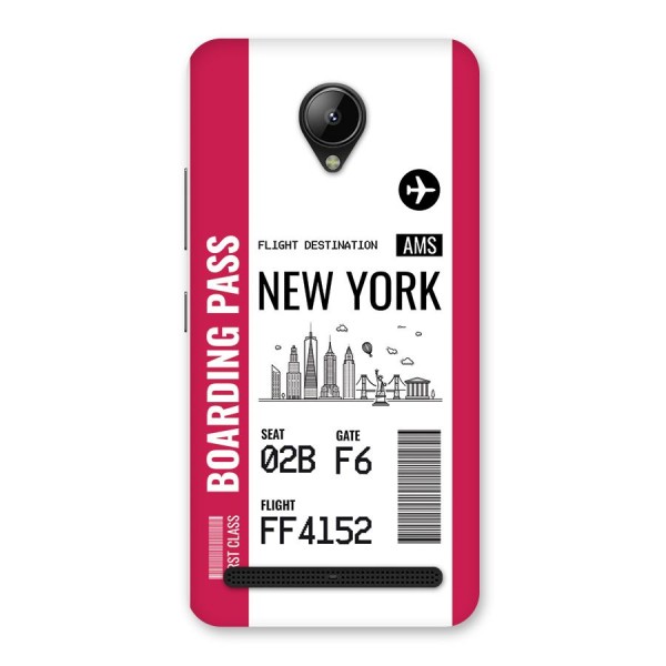 New York Boarding Pass Back Case for Lenovo C2