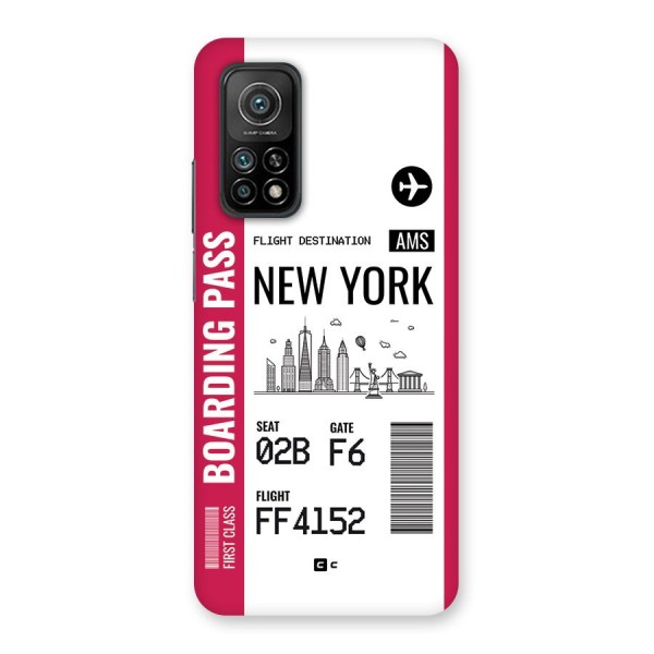 New York Boarding Pass Back Case for Mi 10T 5G