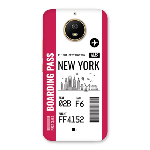 New York Boarding Pass Back Case for Moto G5s