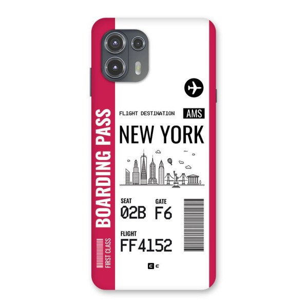New York Boarding Pass Back Case for Motorola Edge 20 Fusion