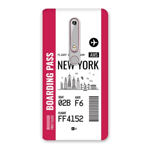 New York Boarding Pass Back Case for Nokia 6.1