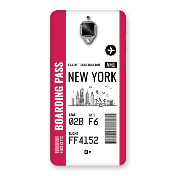 New York Boarding Pass Back Case for OnePlus 3
