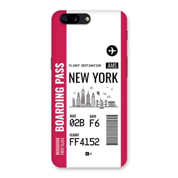 New York Boarding Pass Back Case for OnePlus 5
