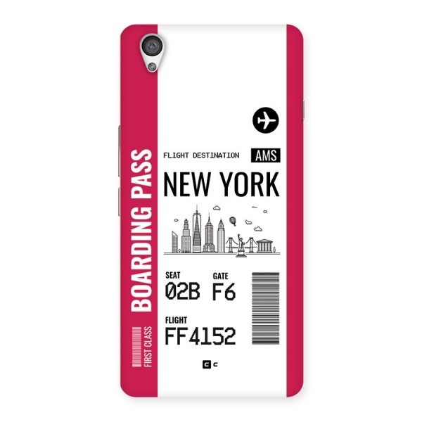 New York Boarding Pass Back Case for OnePlus X