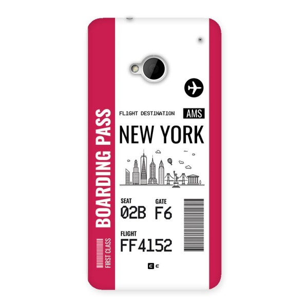 New York Boarding Pass Back Case for One M7 (Single Sim)
