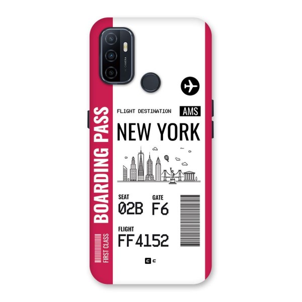 New York Boarding Pass Back Case for Oppo A32