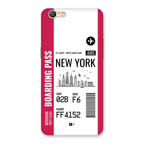 New York Boarding Pass Back Case for Oppo A57