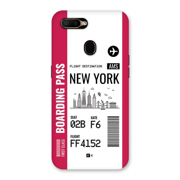 New York Boarding Pass Back Case for Oppo A5s