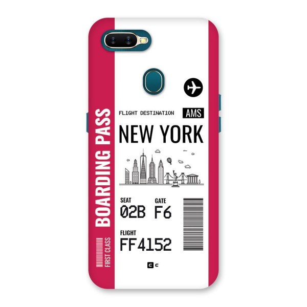 New York Boarding Pass Back Case for Oppo A7