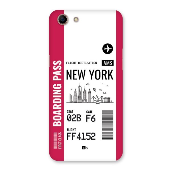 New York Boarding Pass Back Case for Oppo A83 (2018)