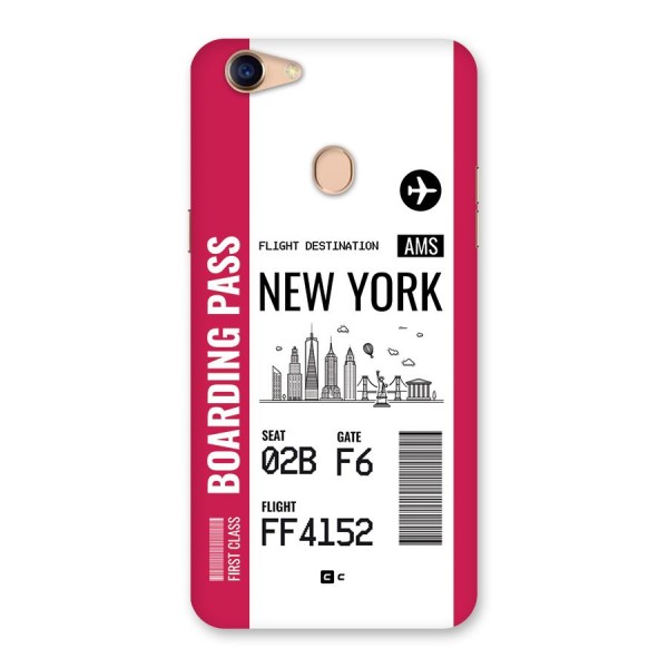 New York Boarding Pass Back Case for Oppo F5 Youth