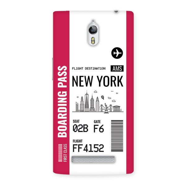 New York Boarding Pass Back Case for Oppo Find 7