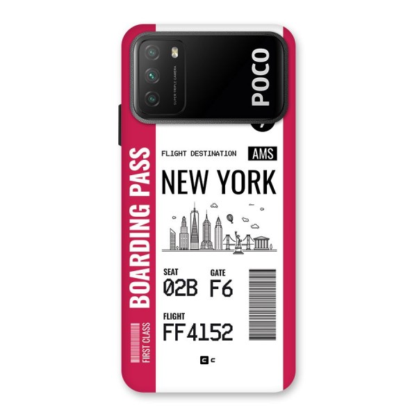 New York Boarding Pass Back Case for Poco M3