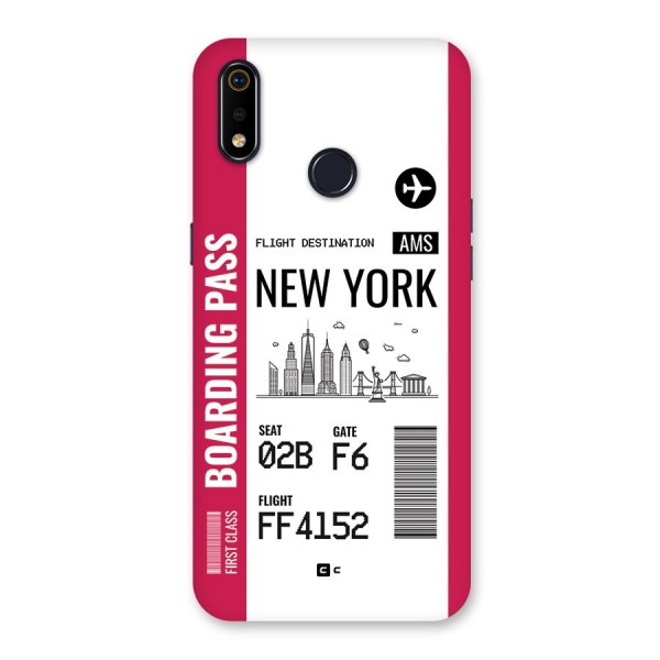 New York Boarding Pass Back Case for Realme 3i
