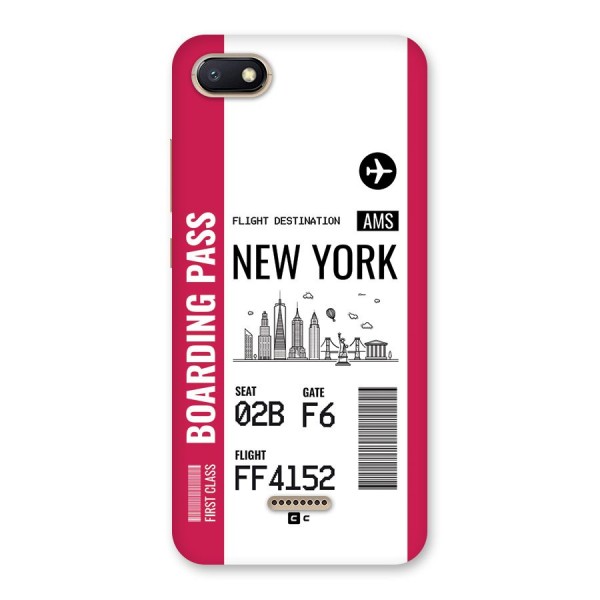 New York Boarding Pass Back Case for Redmi 6A