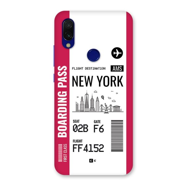 New York Boarding Pass Back Case for Redmi 7
