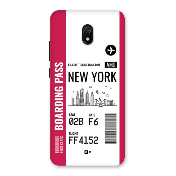 New York Boarding Pass Back Case for Redmi 8A