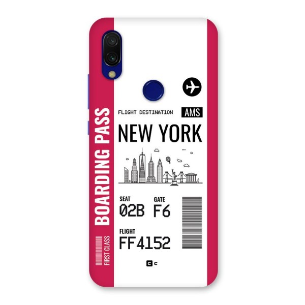 New York Boarding Pass Back Case for Redmi Y3