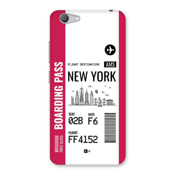 New York Boarding Pass Back Case for Vivo Y53