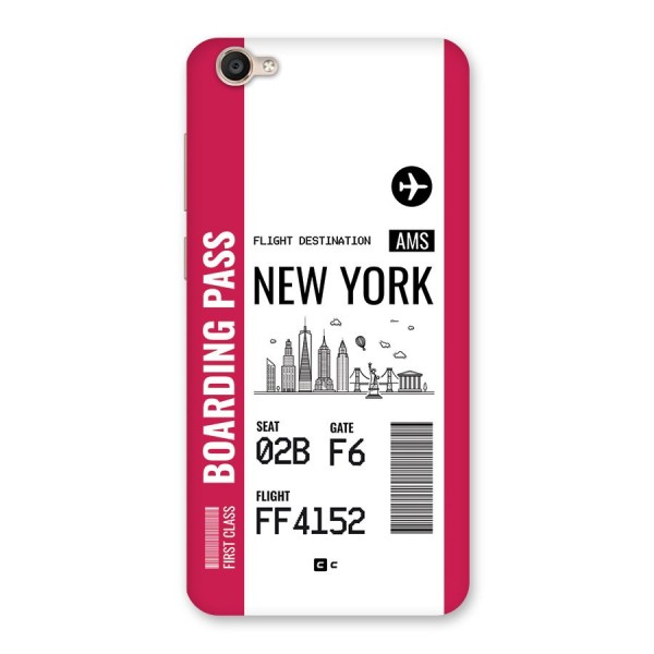 New York Boarding Pass Back Case for Vivo Y55