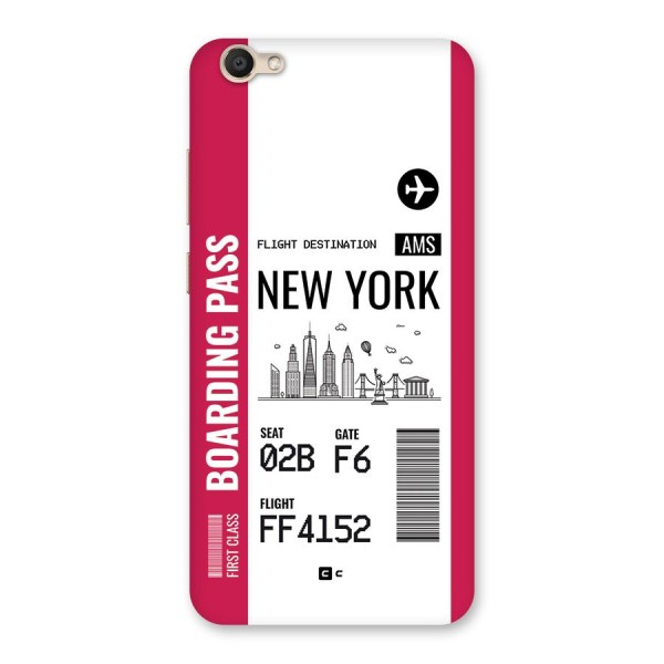 New York Boarding Pass Back Case for Vivo Y67