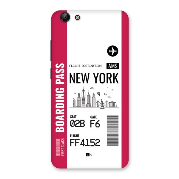New York Boarding Pass Back Case for Vivo Y69