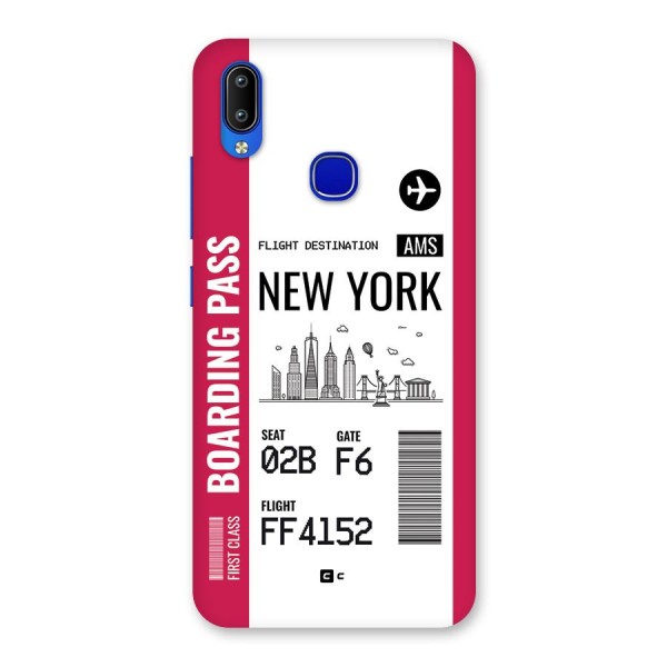 New York Boarding Pass Back Case for Vivo Y91